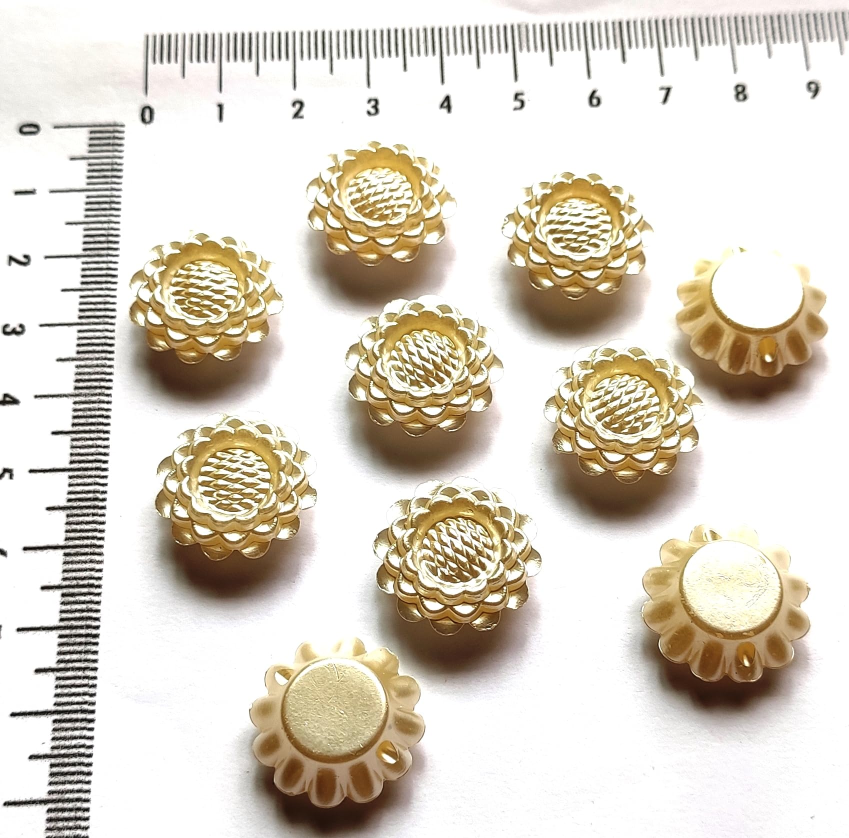 Get-Set-Go! 50pcs 20mm Sunflower Creamy White Pearl Plastic Beads for Jewelry, Arts & Crafts, Embroidery, Bracelets - Women, Girls & Kids (Sunflower)