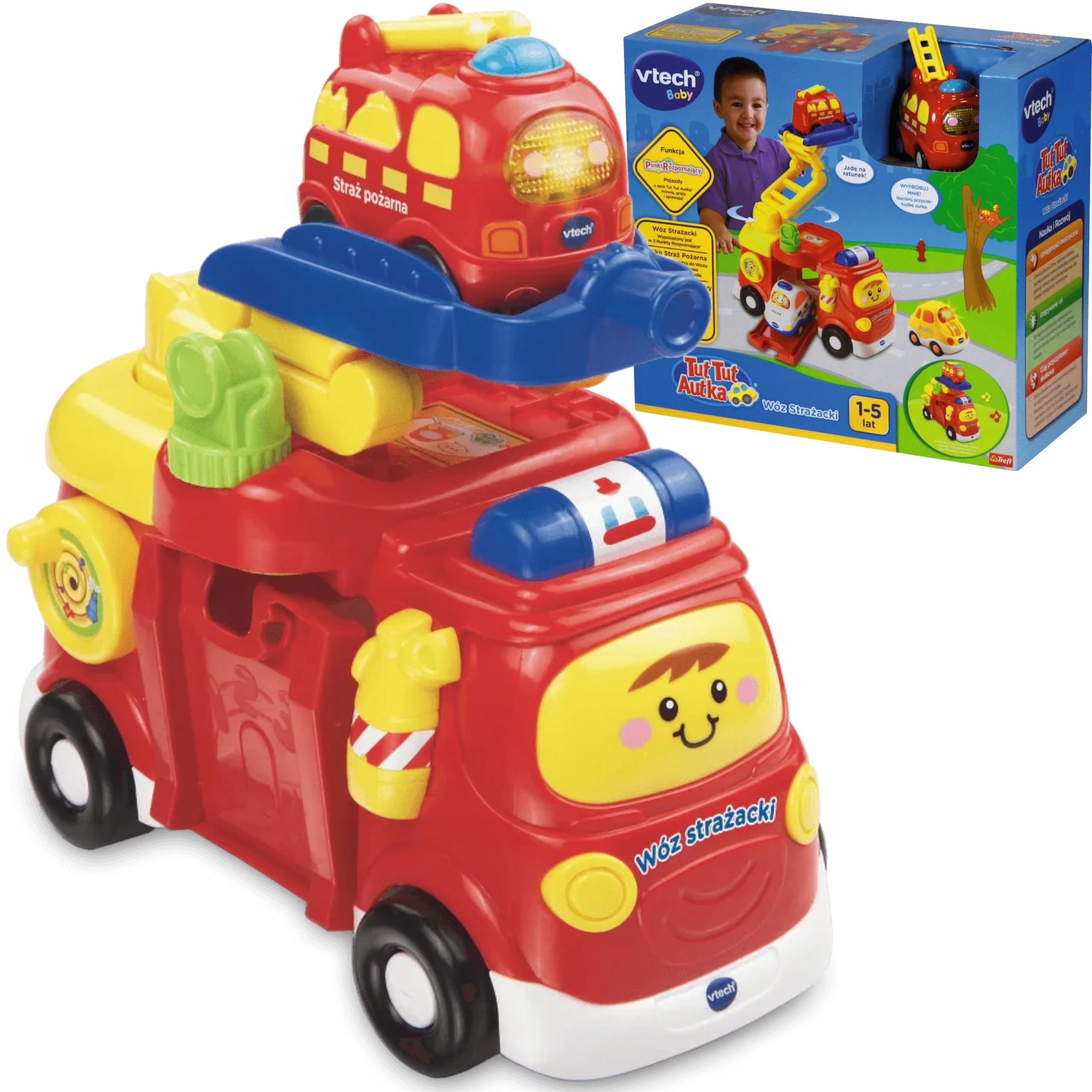 Vtech Trefl TUT Autka Große Feuerwehrwagen Interaktives Bildungsset für Kinder ab 12 Monaten