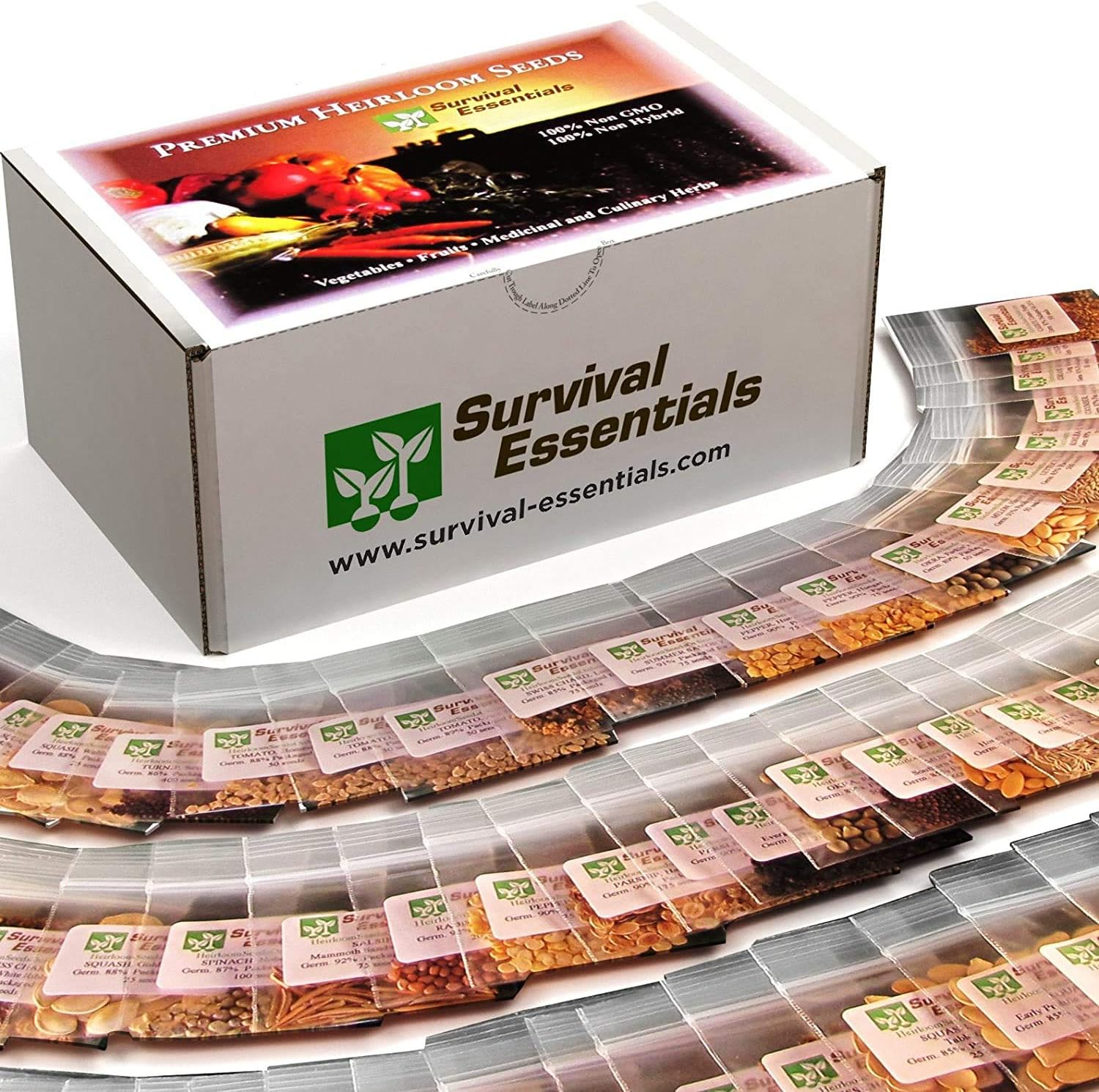 Product image of Garden Heirloom Seed Vault, 100 Variety, Over 17,500 Vegetable, Fruit, and Herbs Seeds, Non-GMO, Non-Hybrid, Plus Free Microgreens Kit