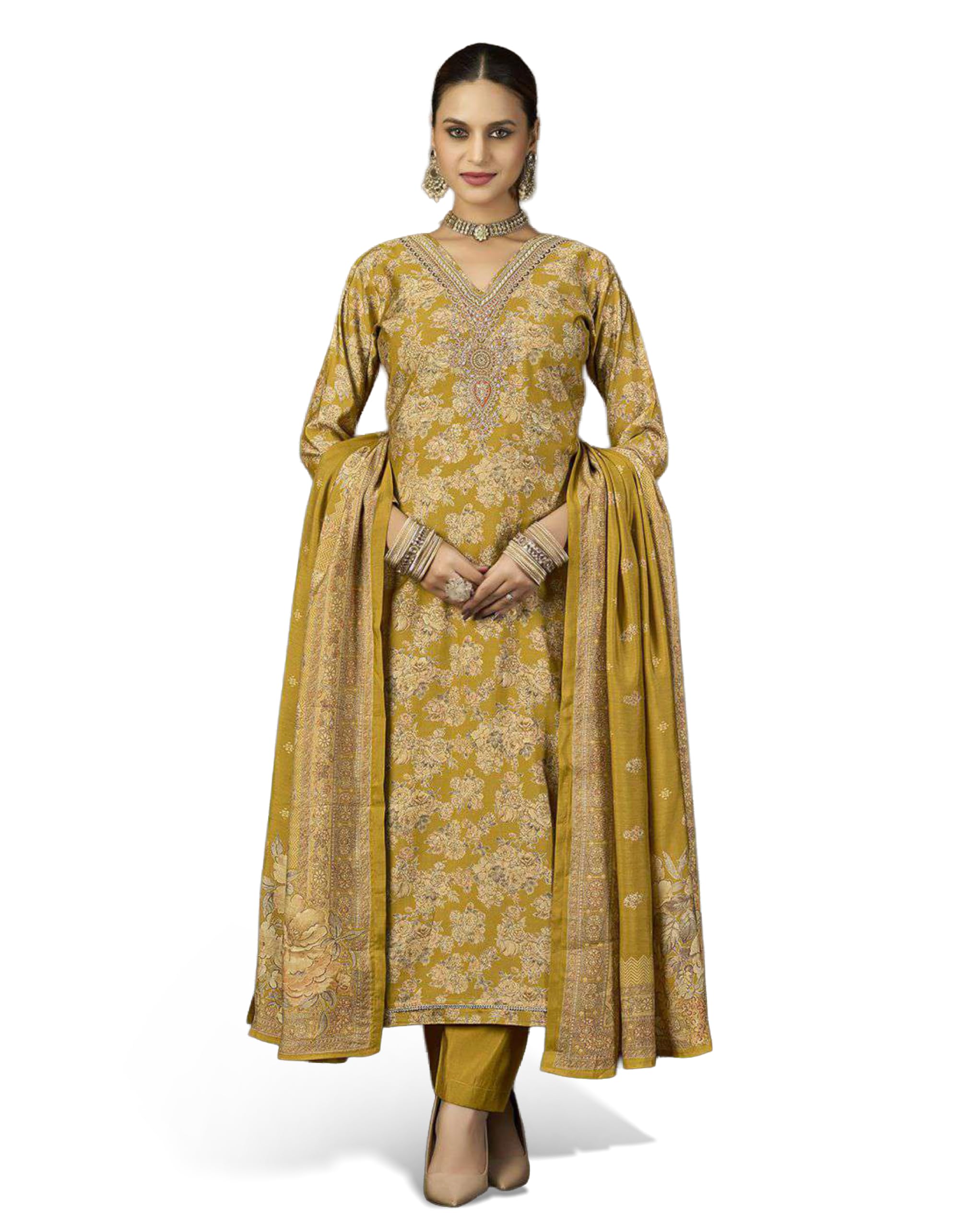 amazon brand - myx Women's Unstitched Salwar Suit Dress Material With Dupatta-picture-32