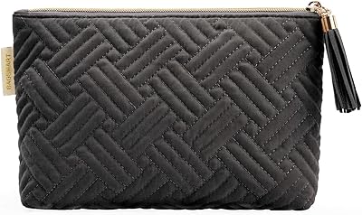 Small Cosmetic Bag, Elegant Roomy Makeup Bags,Great Gifts for Women,Travel Waterproof Toiletry Bag Accessories Organizer Gifts(Black-1pcs)