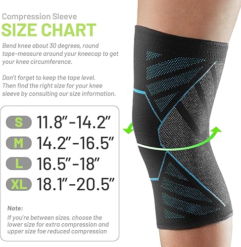 Miniatura 5 de Rodilleras de compresión para el dolor de rodilla, paquete de 2 unidades de protección y apoyo para las articulaciones para el dolor de rodilla,