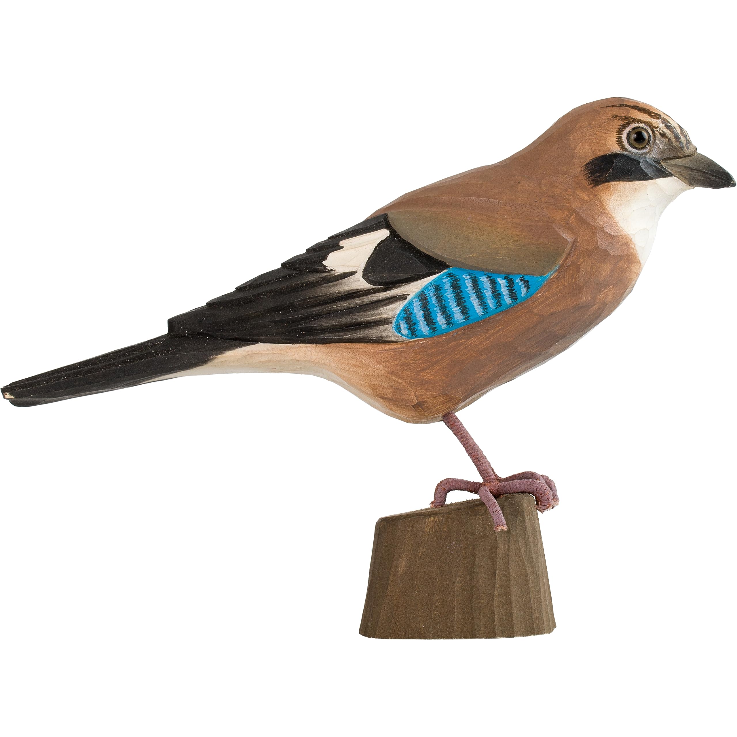 WILDLIFEGARDEN WG4463 DecoBird Arrendajo - Pájaro decorativo de madera tallado a mano - Grandes pájaros europeos