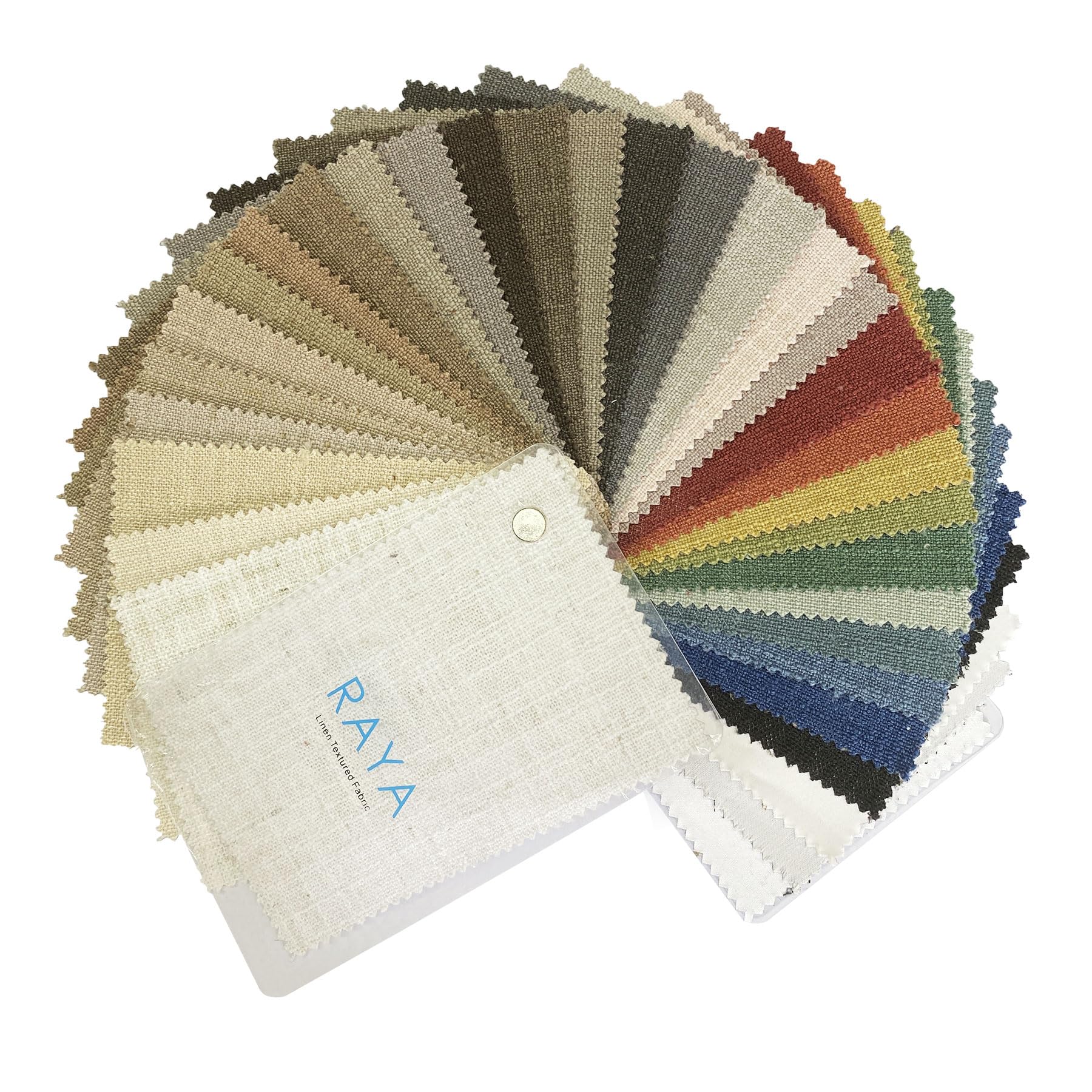 Fcosie Natural Linen Blend Fabric Color Swatches Custom-Made Curains - 37 Colors Available - Fabric Color Samples, Fabric Swatches