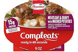 HORMEL COMPLEATS Diet Meals: Meatloaf & Gravy with Mashed Potatoes, 6-Pack