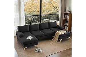 VINGLI 110” Modern U-Shaped Sectional Couch, a Couch for Entertainment and Relaxation