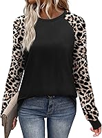 WIHOLL Women's Color Block Raglan Long Sleeve Tee - Casual Crewneck Fall Top, Soft Stretchy Basics S-2XL