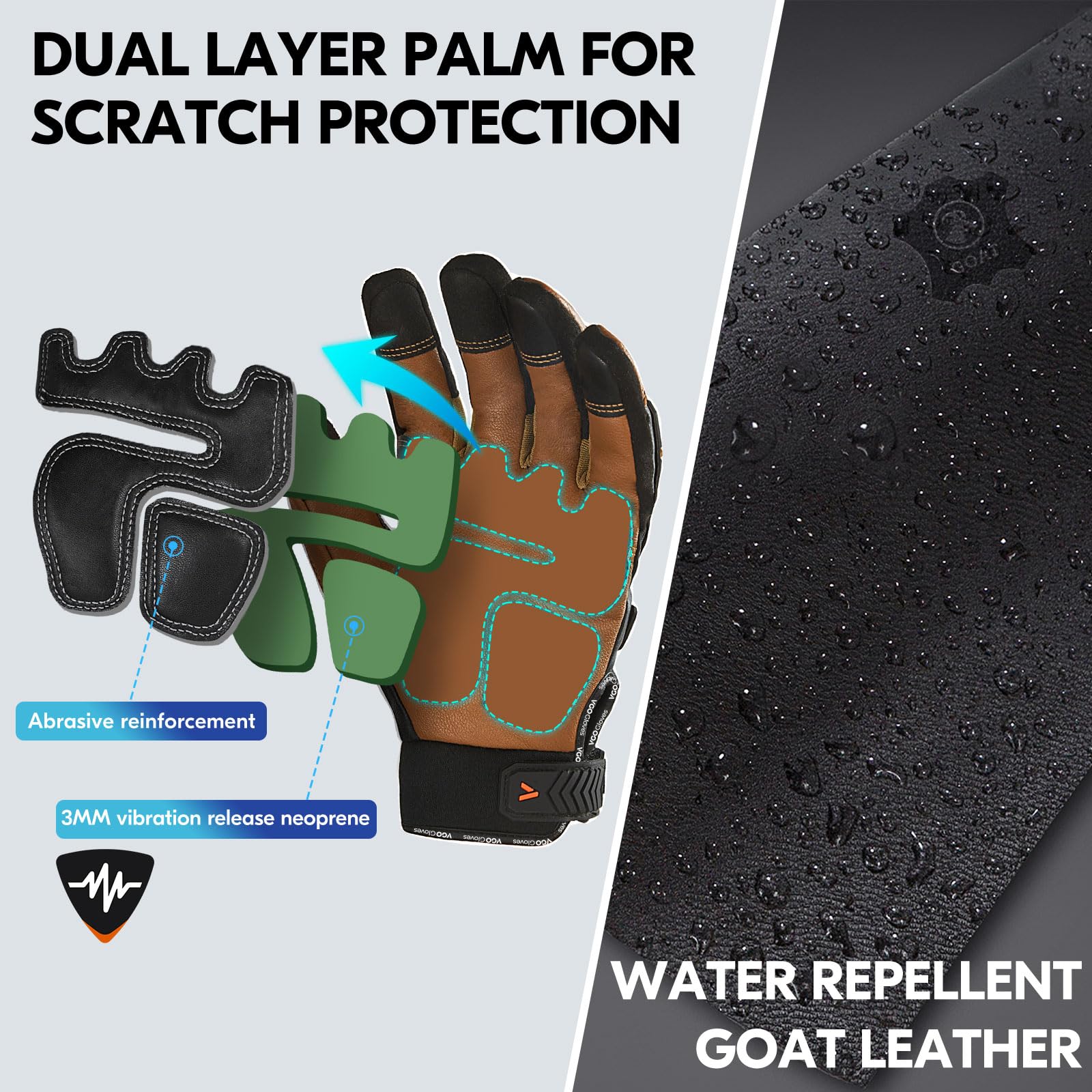 Vgo... Guantes de Trabajo Anti Corte Hombre, Guantes Resistentes al Corte 360° para Carpintería Forestal Almacén Camionero, 1 par