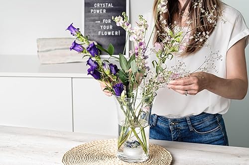 Miniatura 4 de VitaJuwel Flora - Florero (vidrio) con sodalita, ágata musgo cuarzo transparente añade vitalidad a las flores. Regalo único para el día de San