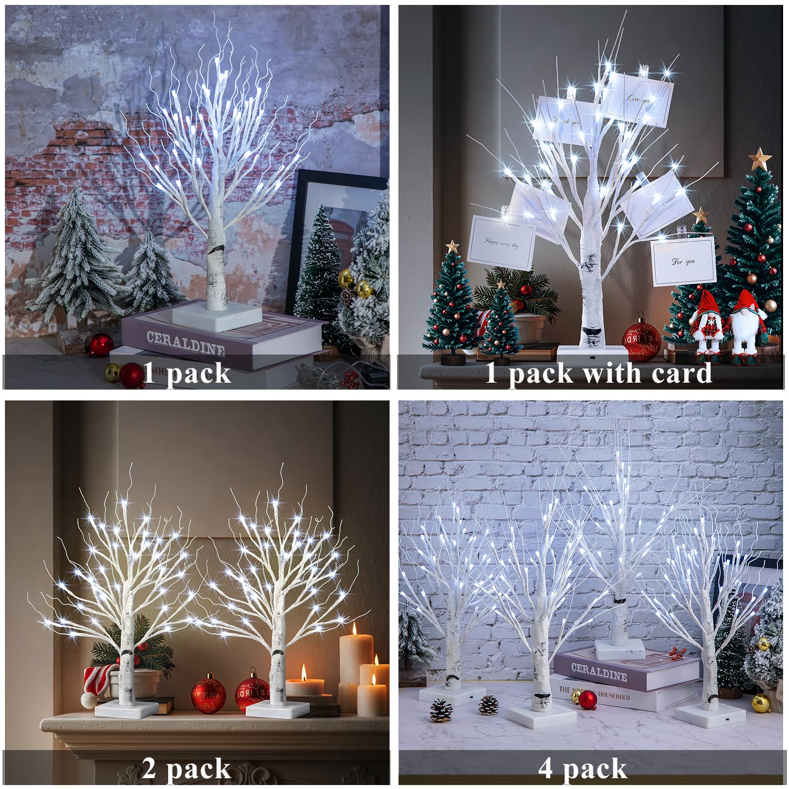 BDUSXYZ Money Tree Gift Holder - 36 LED Lighted Display Tree with Clips Lighted Tabletop Decoration Gift Card Tree (White)