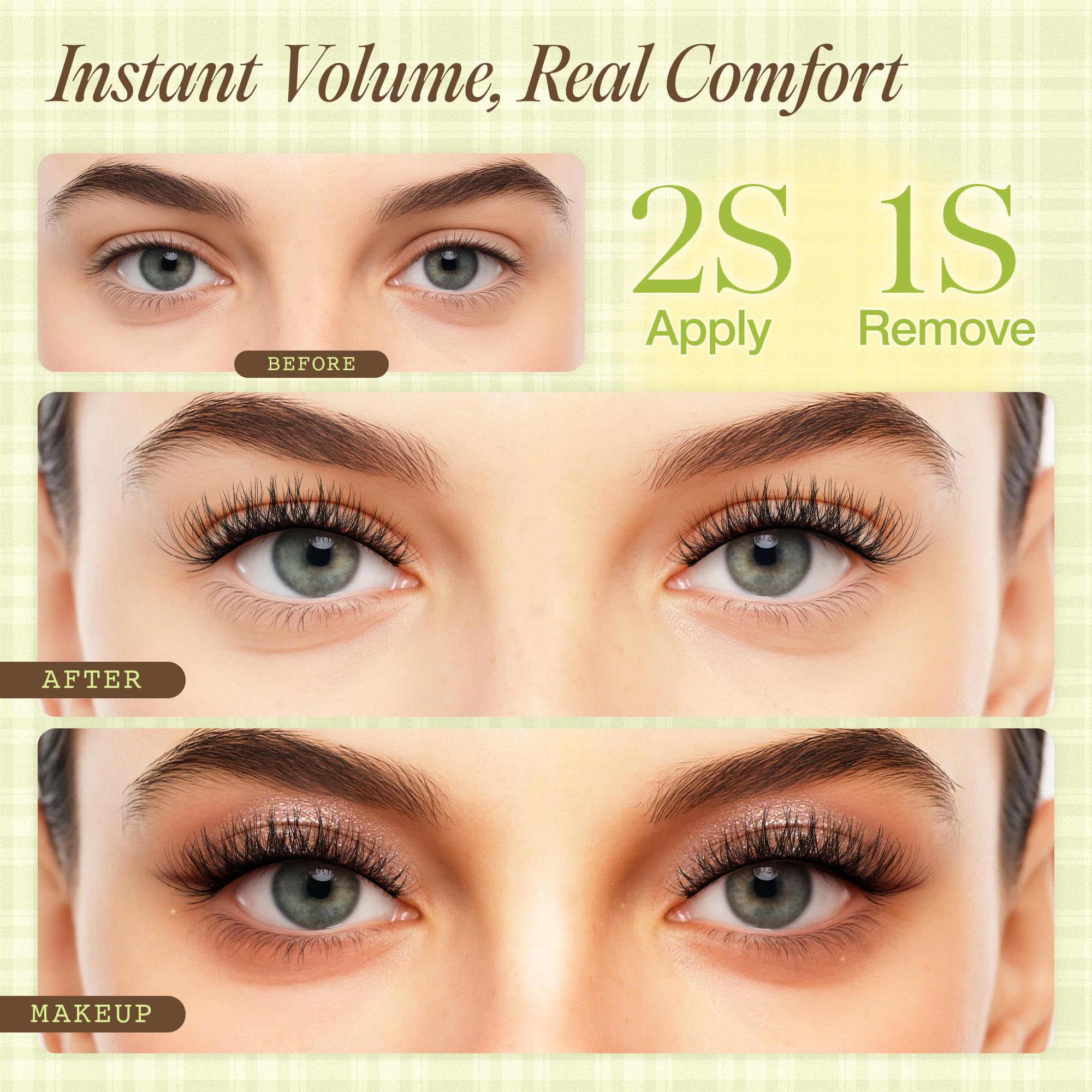 LASHVIEW Self Adhesive Eyelashes Natural Look Press On Lashes No Glue Need Eyelashes Reusable Cat Eye Wispy Self-adhesive False Lashes with Replacement Adhesive Strips 5 Pairs(CV122)