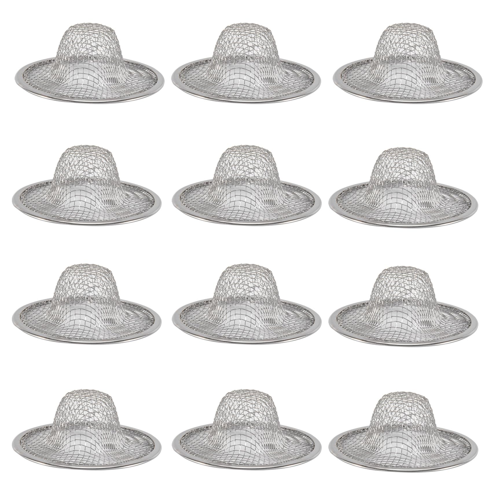 pofaa 12PCS 2.125Inch Top / 1Inch Basket- Mesh Sink Drain Strainer Kit Hair Catcher for Bathroom Sink, Utility, Slop, Laundry, RV, Fine Workmanship