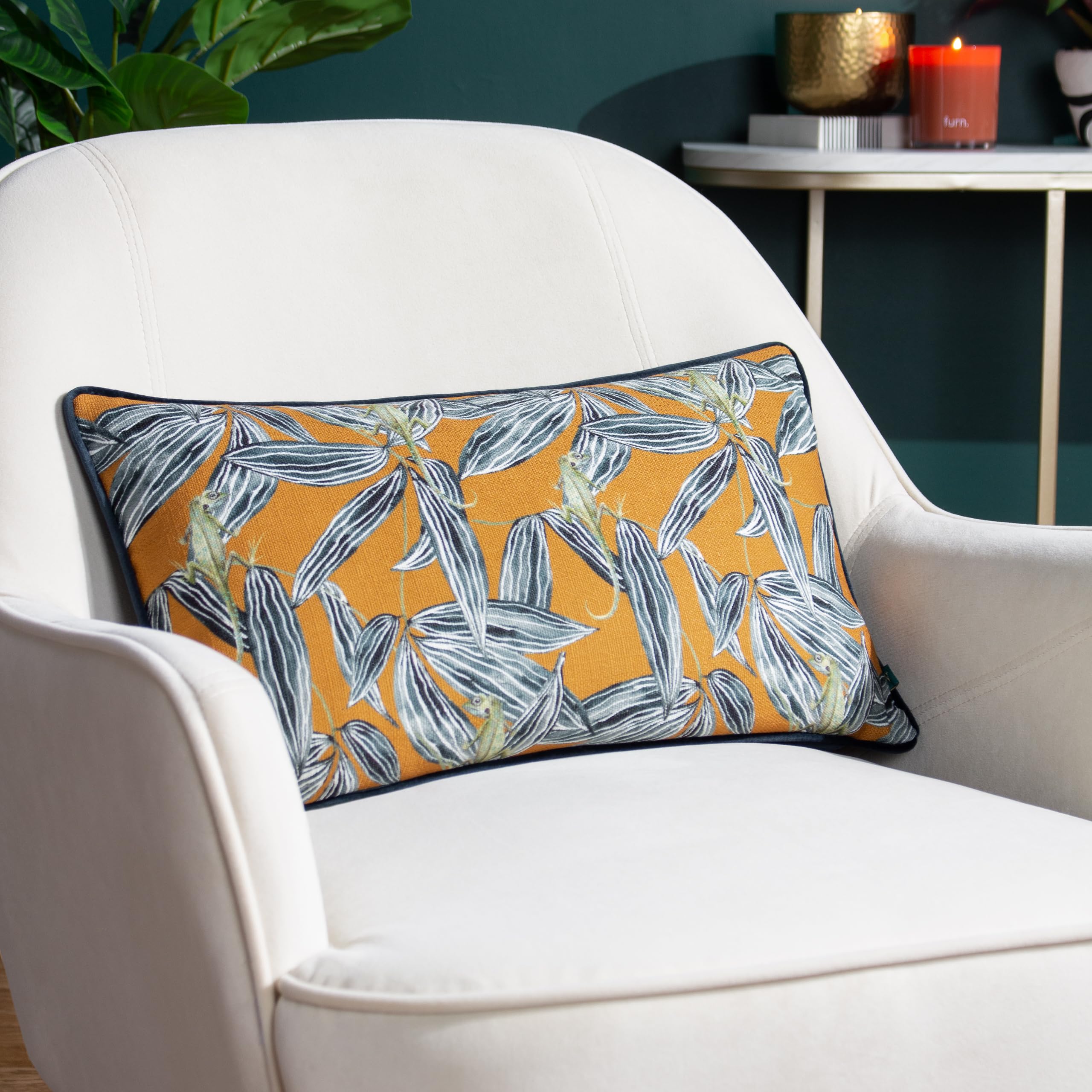 Wylder Ebon Wilds Nkiru Piped Feather Rich Cushion from B&Q
