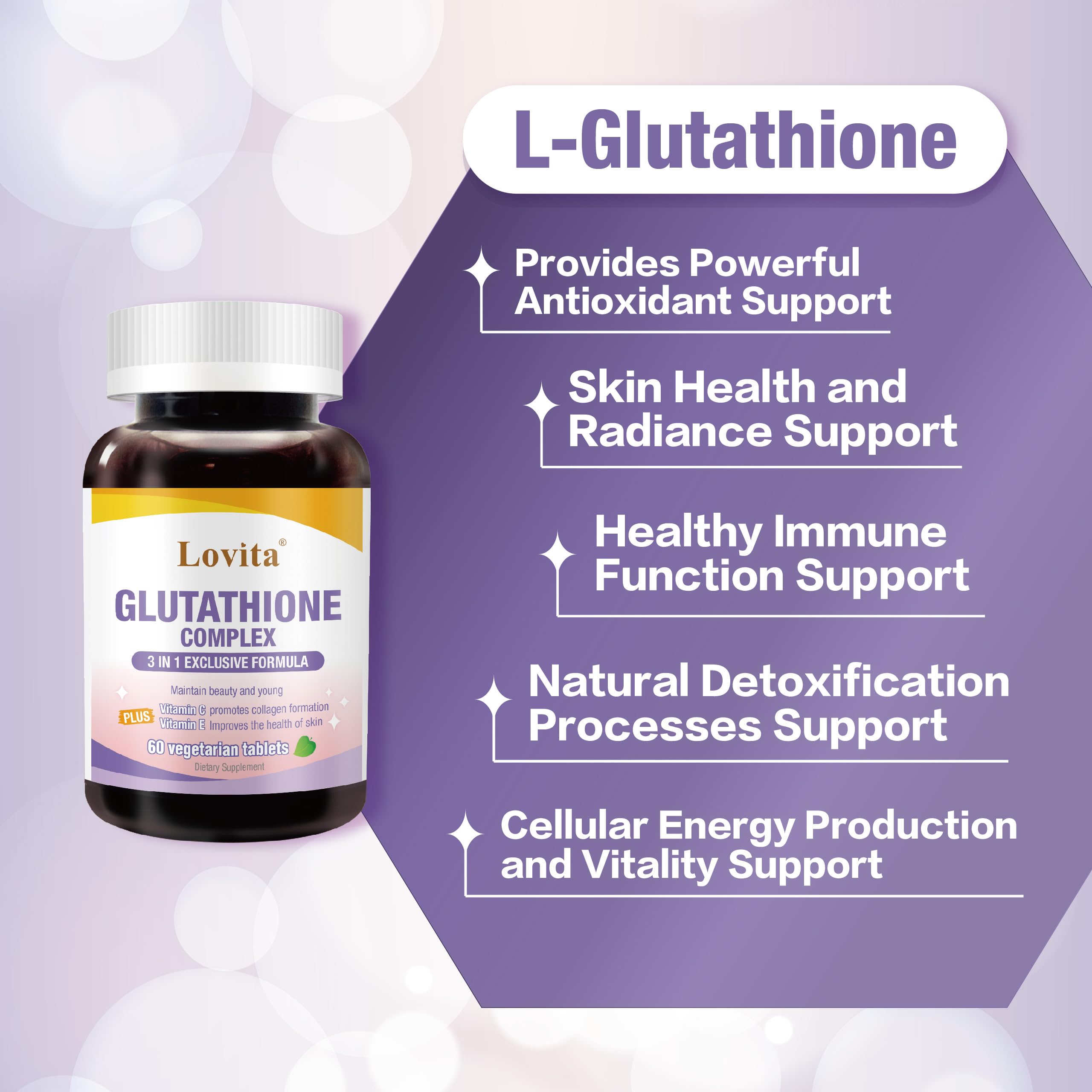 Amazon.com: LOVITA Glutathione Complex 500mg for Radiant Skin & Immunity  Support