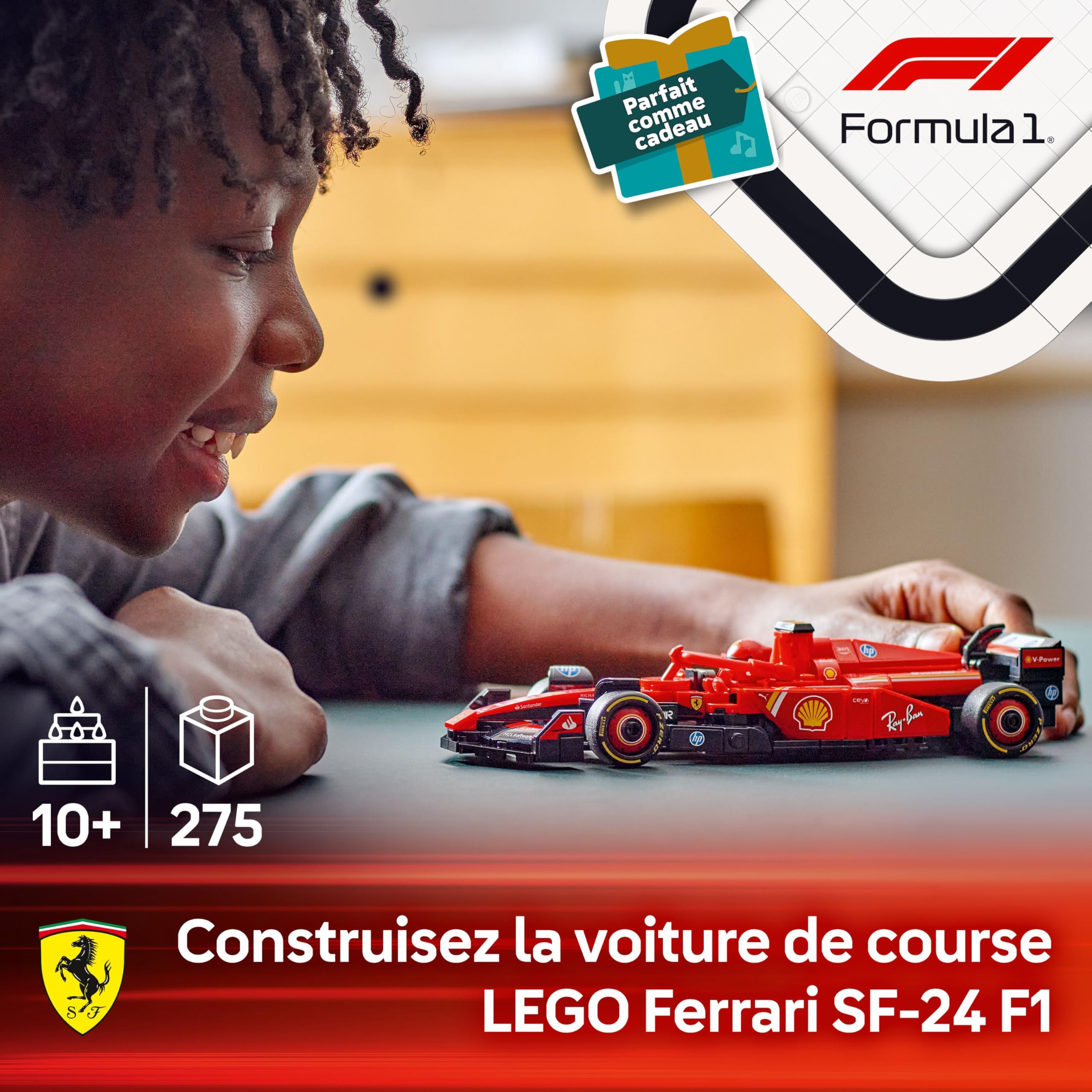 LEGO Speed Champions Voiture F1 Ferrari SF-24 - Jeu de Construction avec Véhicule de Course - Inclut Minifigurine Collector de Pilote de Formule 1 - Idée de Cadeau pour la Fête des Pères 77242