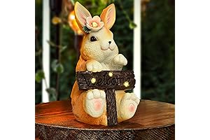 Solar Statues Rabbit for Garden, Lawn, Patio, Balcony, Yard Ornament
