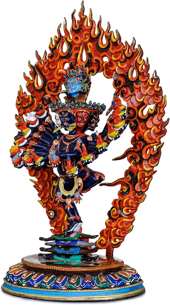 チベット仏像 Amazon.co.jp: エキゾチック インディア チベット仏教神 7頭と16本の腕