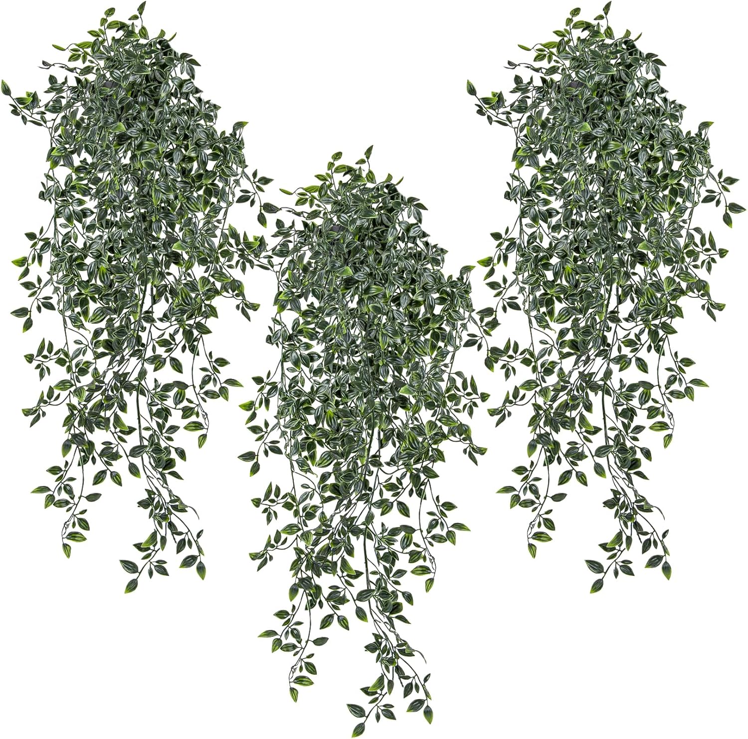 3PCS Faux Plants Indoor - Lifelike Fake Hanging Plants, Faux Mandala Vines Small Hanging Plant for Bathroom Wall Shelf Home Living Room Patio Garden Wedding Jungle Party Outdoor Decor