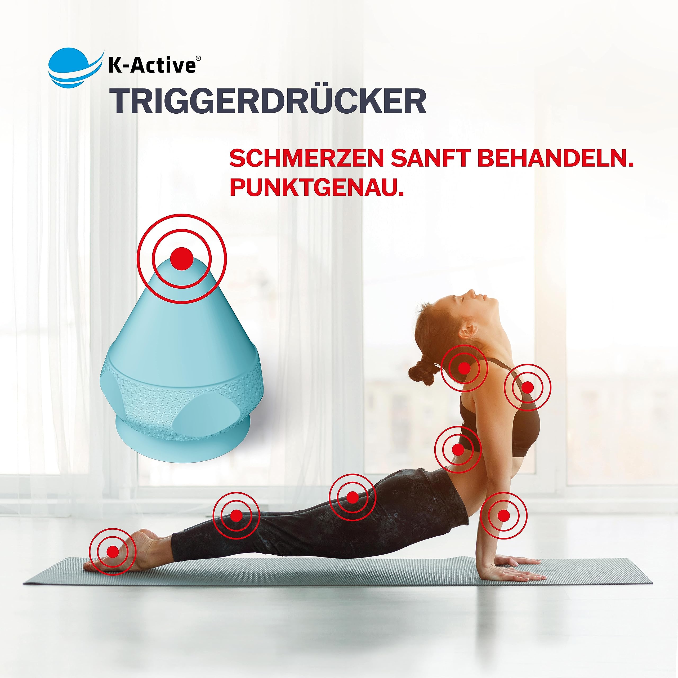 K-Active® Klamka spustowa z przyssawką z workiem | ukierunkowane usuwanie napięć (arctic blue)