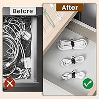 Vista 3 de 30 bridas de silicona reutilizables, organizador de cables de datos para oficina, multiusos, organizador de cables elásticos para cables de carga