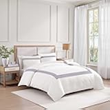 Comforter Set, Luxuriously Soft Bedding with Matching Shams, Striped Design (Madison Oxford Navy, Full/Queen)