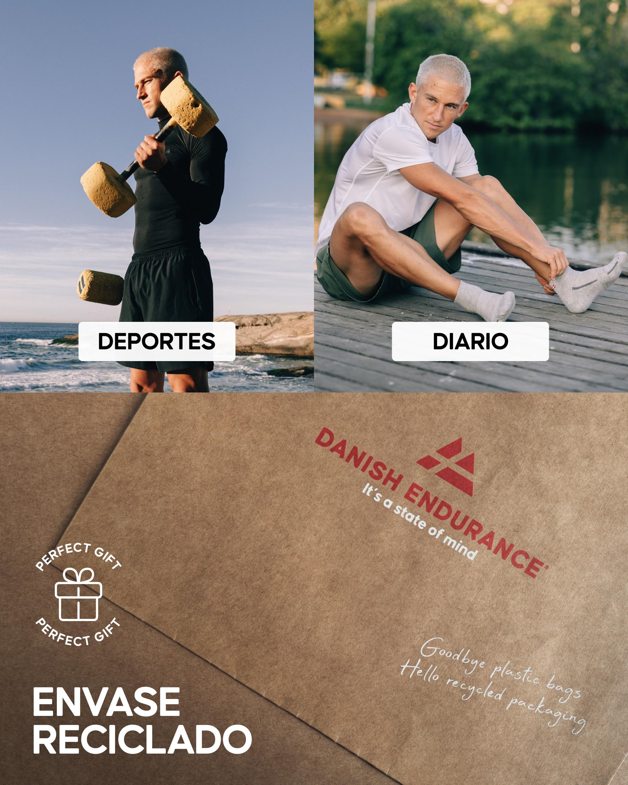 DANISH ENDURANCE Calcetines Deporte Hombre y Mujer Tobilleros - Algodon, Alcochados, 3 y 6 Pack - Deportes, Calcetines Hombre y Mujer, Unisex