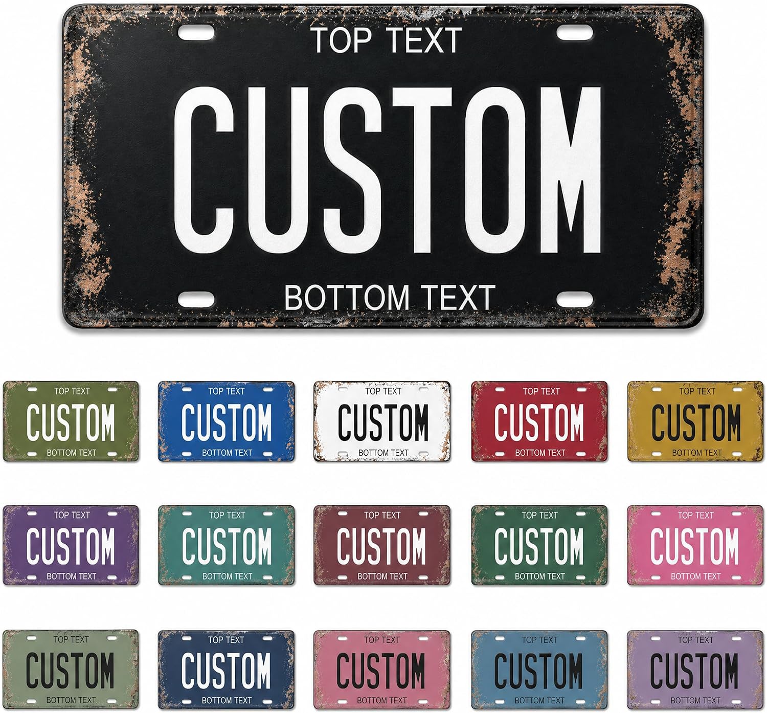 Vintage Metal Custom License Plate - Personalized License Plate for Car