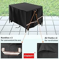 Vista 6 de Funda rectangular para mesa de fogata de gas propano de 44x28x24 pulgadas, impermeable de servicio pesado 600D, funda rectangular para chimenea