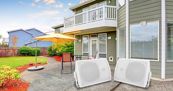 Rockville HP0001 5 25 inch Outdoor Indoor Home Theater Speakers Pair White