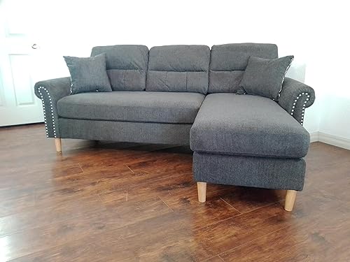 Miniatura 11 de Poundex Seccional reversible de 2 piezas (F6449) rojo paprika,Pizarra,Beige Bronceado,https://www.amazon.com/dp/undefined