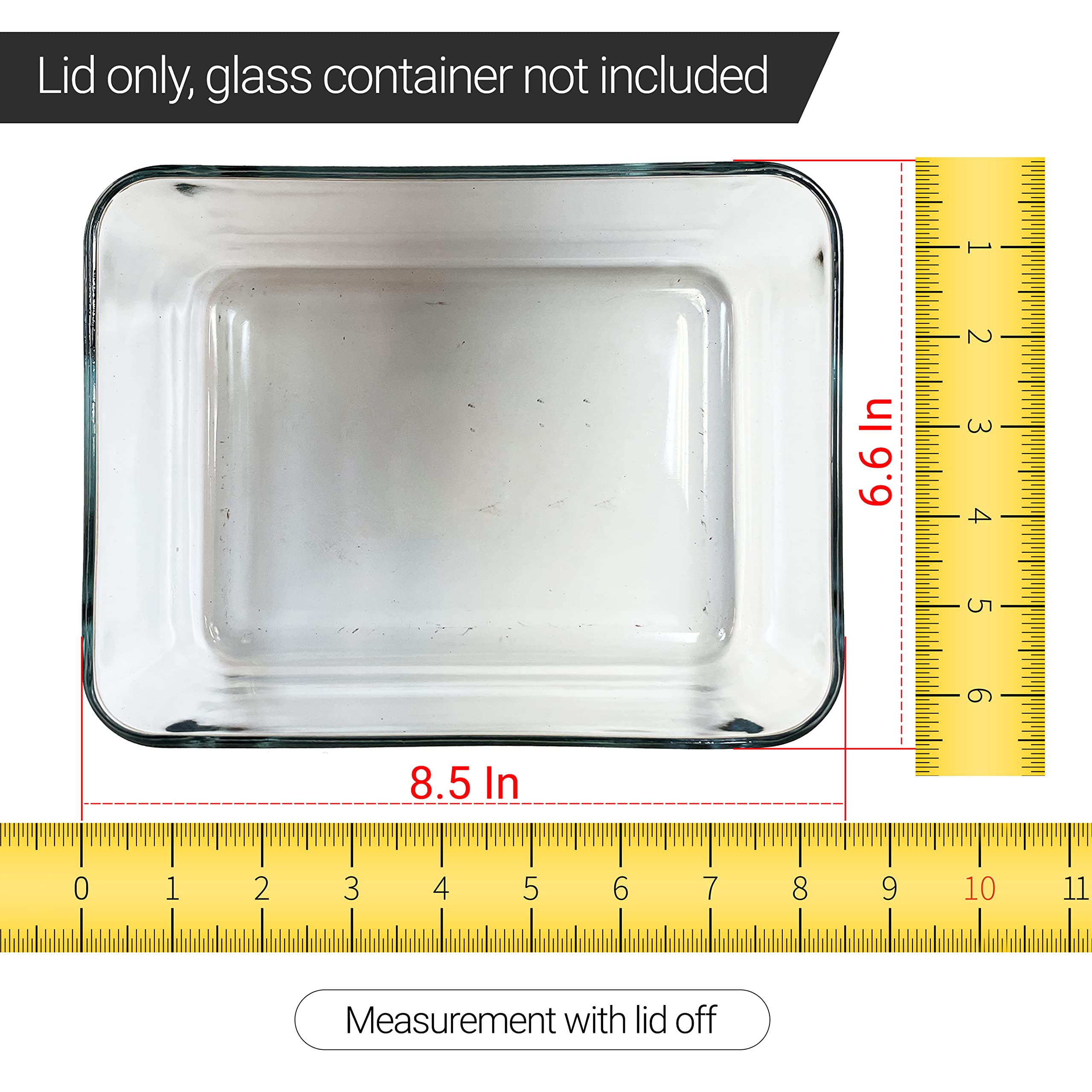Lot de 10 couvercles de rechange pour bols Pyrex 7211-PC rectangulaires en plastique de 6 tasses, hermétiques et étanches (22 x 17 cm), rouge