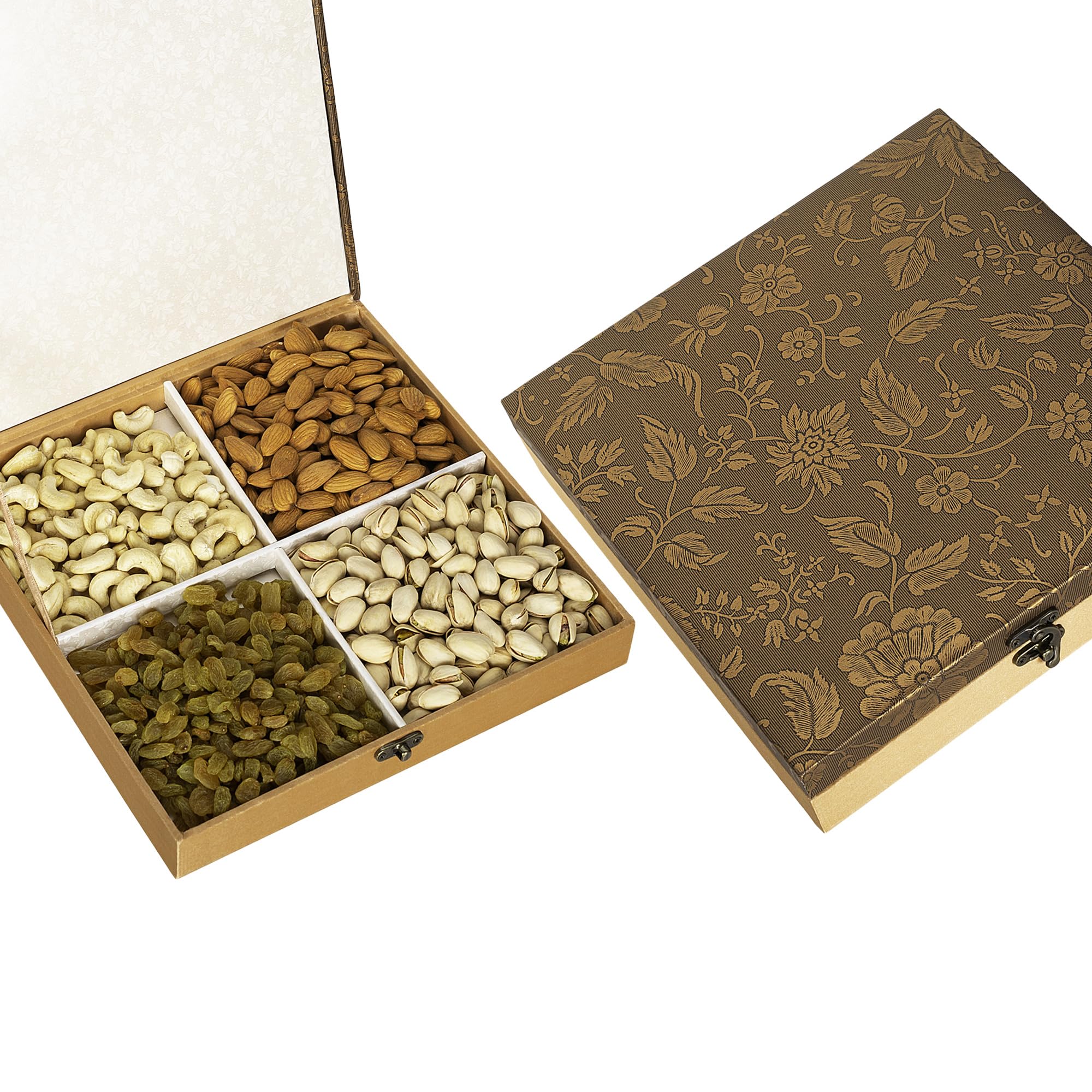 Bay Nut Fruits Exquisite Dryfruits Gift Box|Assortment Of Nuts & Dried Fruits|Festival Gift For Family & Friends|Combo Pack Of Almonds,Cashews,Raisins,Pista|Festive Celebration (400gm) (B0CHRGSXS1) Amazon Price History, Amazon Price Tracker