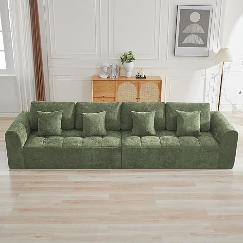 Miniatura 35 de Sofás modulares sin hueso de 140 pulgadas para sala de estar, sofá modular modular de nube comprimida, sofá moderno en forma de U de 9 plazas