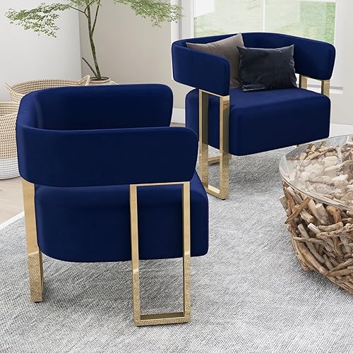 AODAILIHB Juego de 2 sillas decorativas de terciopelo, modernos sillones tapizados, sillones tipo cubo, cómodos sillones laterales individuales, con