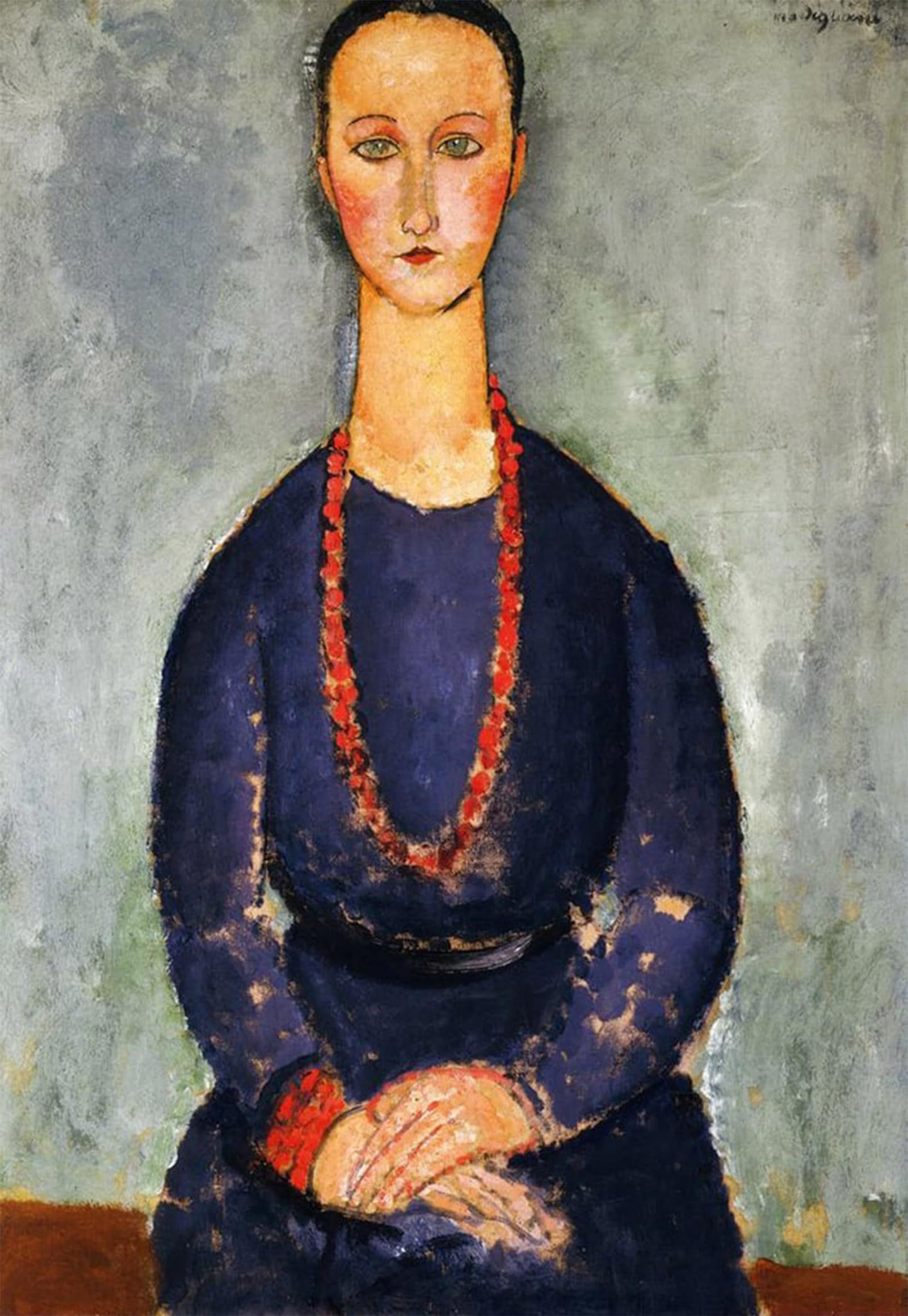 POSTERIIk Vintage Print Pop Art Landscape Artwork the Red Necklace by Amedeo Modigliani Art Prints for Office Home Decor 60x90cm