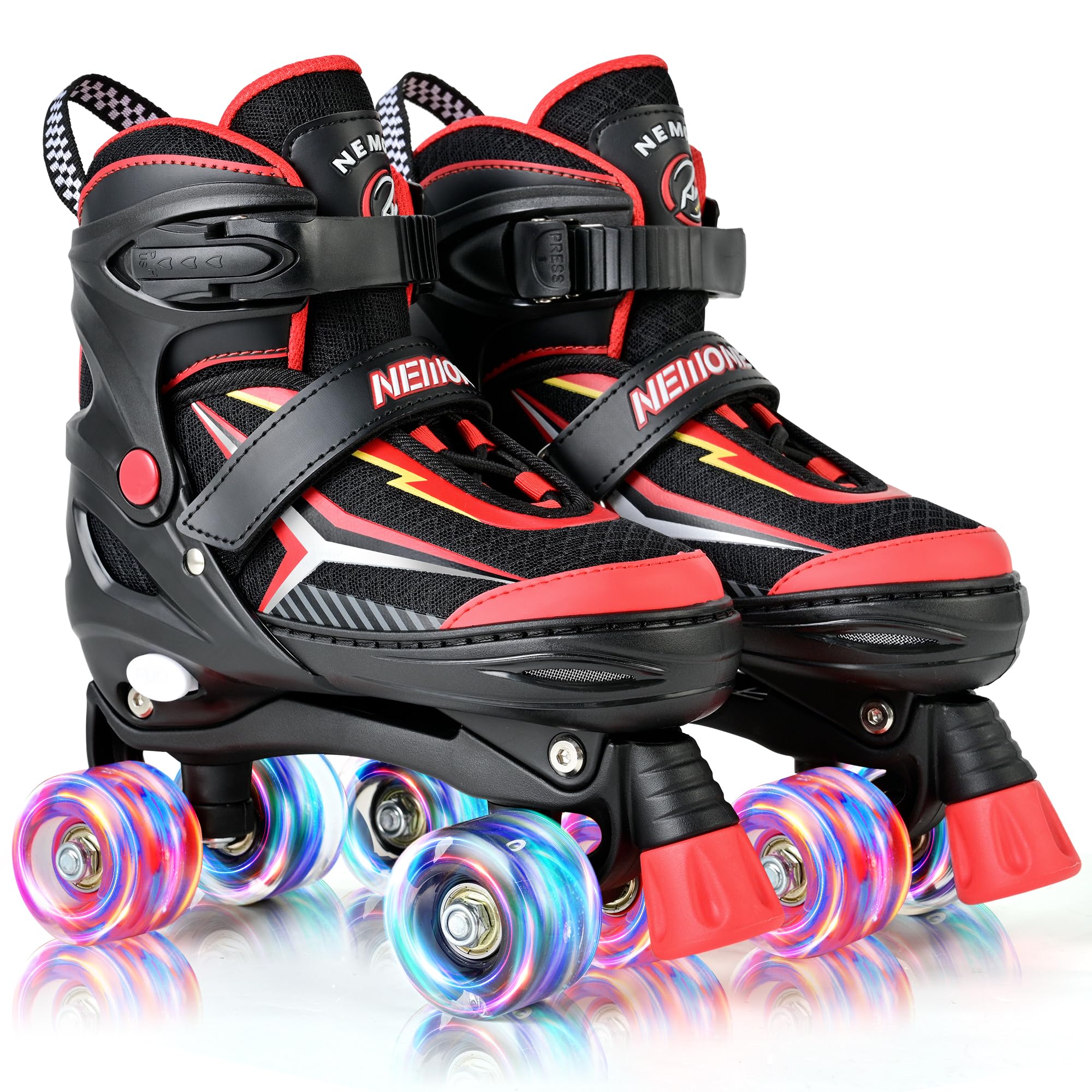 NEMONE Mermaid Adjustable Light up Roller Skates for Girls Boys