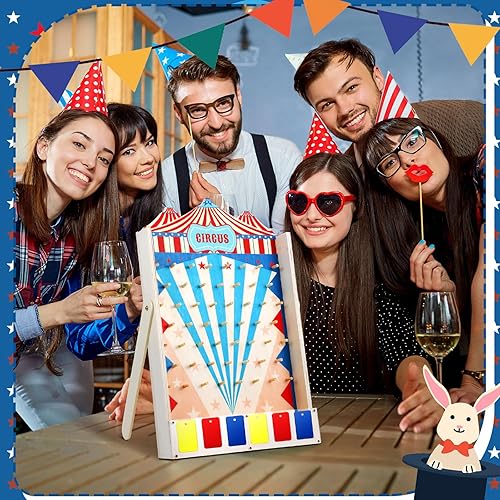 Miniatura 2 de Juego de gota de disco con 10 discos, divertido juego de mesa de madera para adolescentes y adultos, decoración de fiesta temática, suministros para