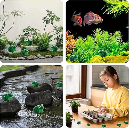 Miniatura 3 de Exasinine 50 piezas de mini ranas de resina verde rana miniatura animales modelo jardín de hadas, paisaje de musgo en miniatura, bricolaje,