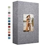 Linen Photo Album 420 Pockets for 4x6 Photos Fabric Cover Photo Books Slip-in Picture Albums for Wedding Baby Vacation
