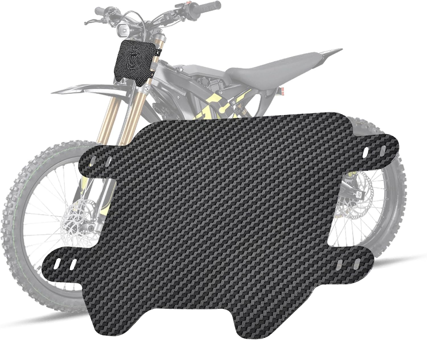 Universal Electric Dirt Bike Number Plate Carbon Fiber Pattern Front License Plate for Ridstar Q20 Tuttio Soleil 01 Super 73 S1 S2 Y1 RX Macfox X1S X1 Ebike Motocross Off-Road