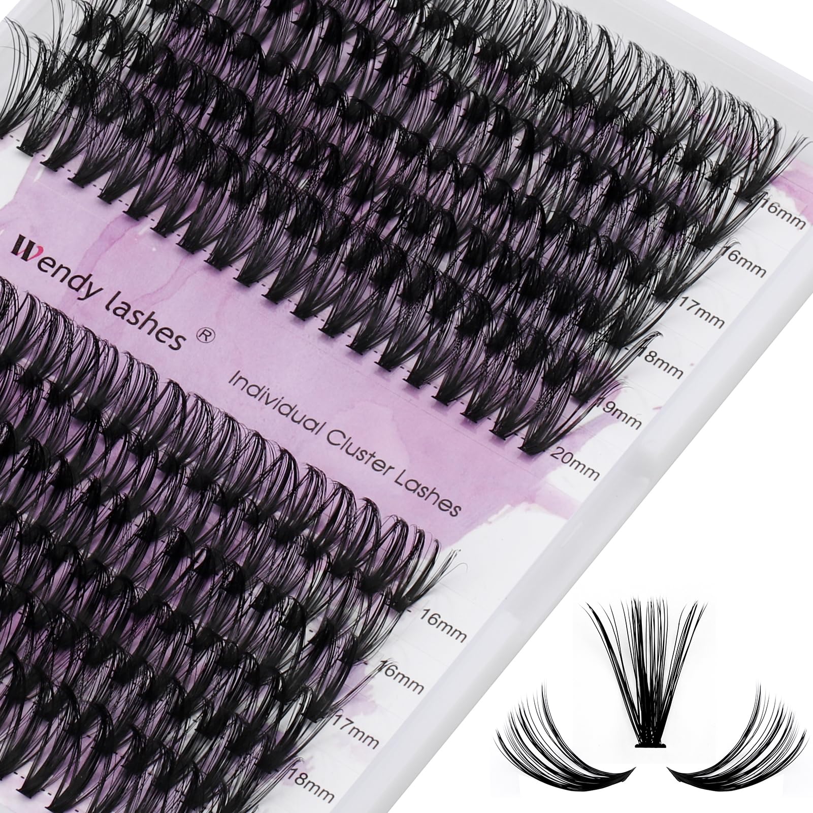 WENDY Pestañas Postizas Individual D Curl 0.07mm Mix 8-16mm Cluster Lashes 3D Effect Extensión de Pestañas Professional DIY(C3-D-816) — view 35