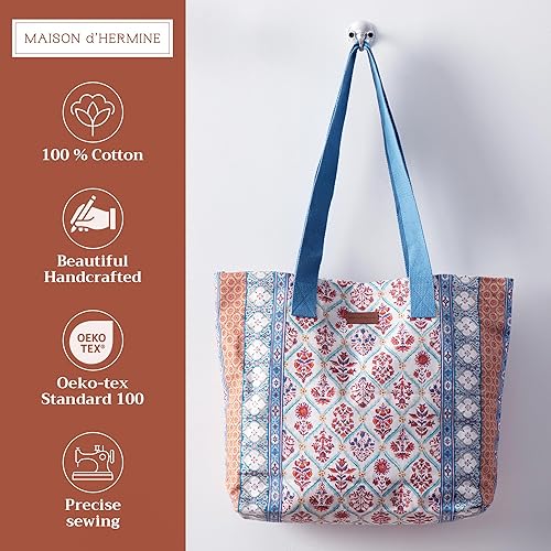 Miniatura 2 de Maison d' Hermine - Bolsa de lona de algodón reutilizable para mujeres, con asa para el hombro, bolsas a granel para compras y viajes