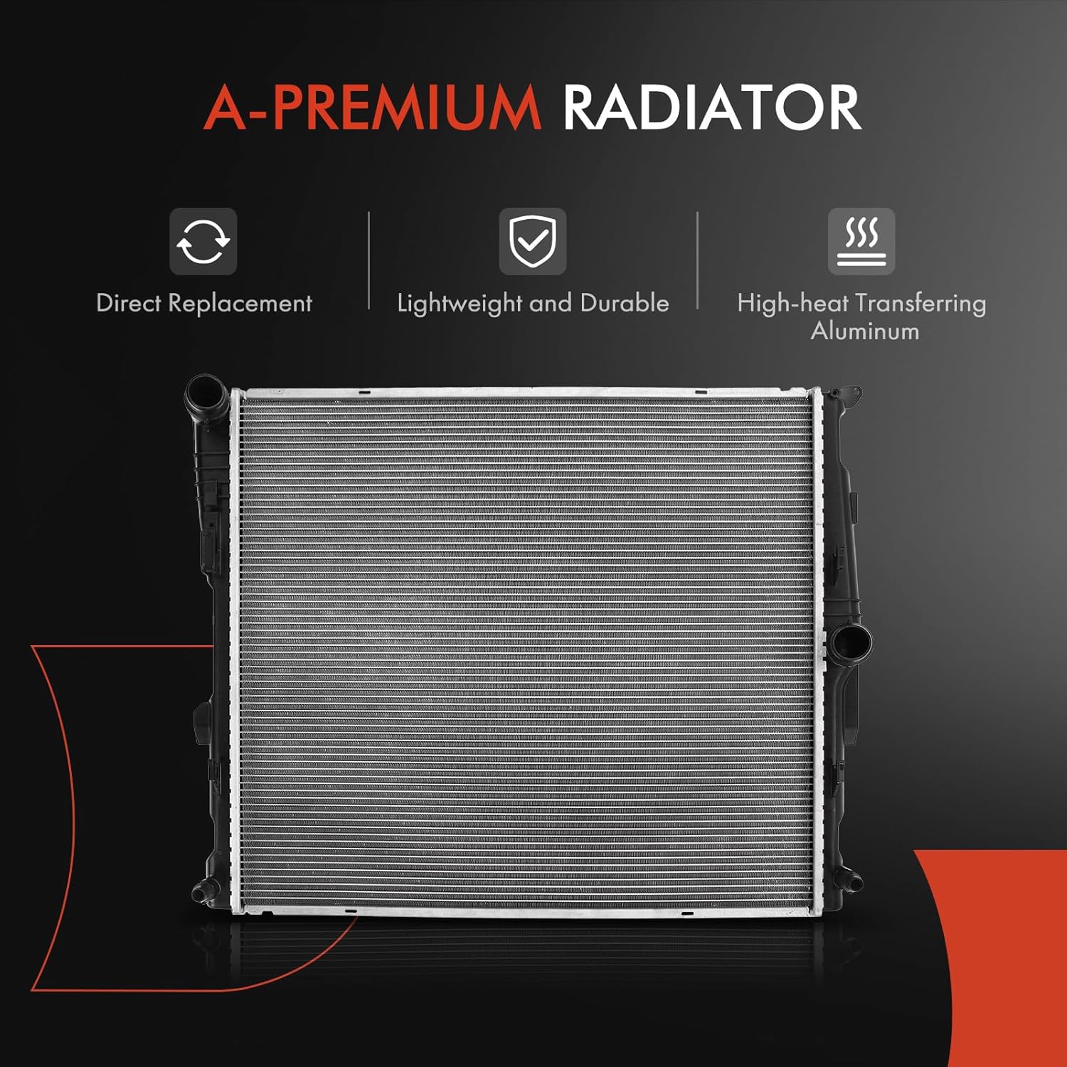 A-Premium Engine Coolant Radiator Assembly Compatible with BMW F25 Series X3 2011-2012 3.0L, Replace# 17117593842