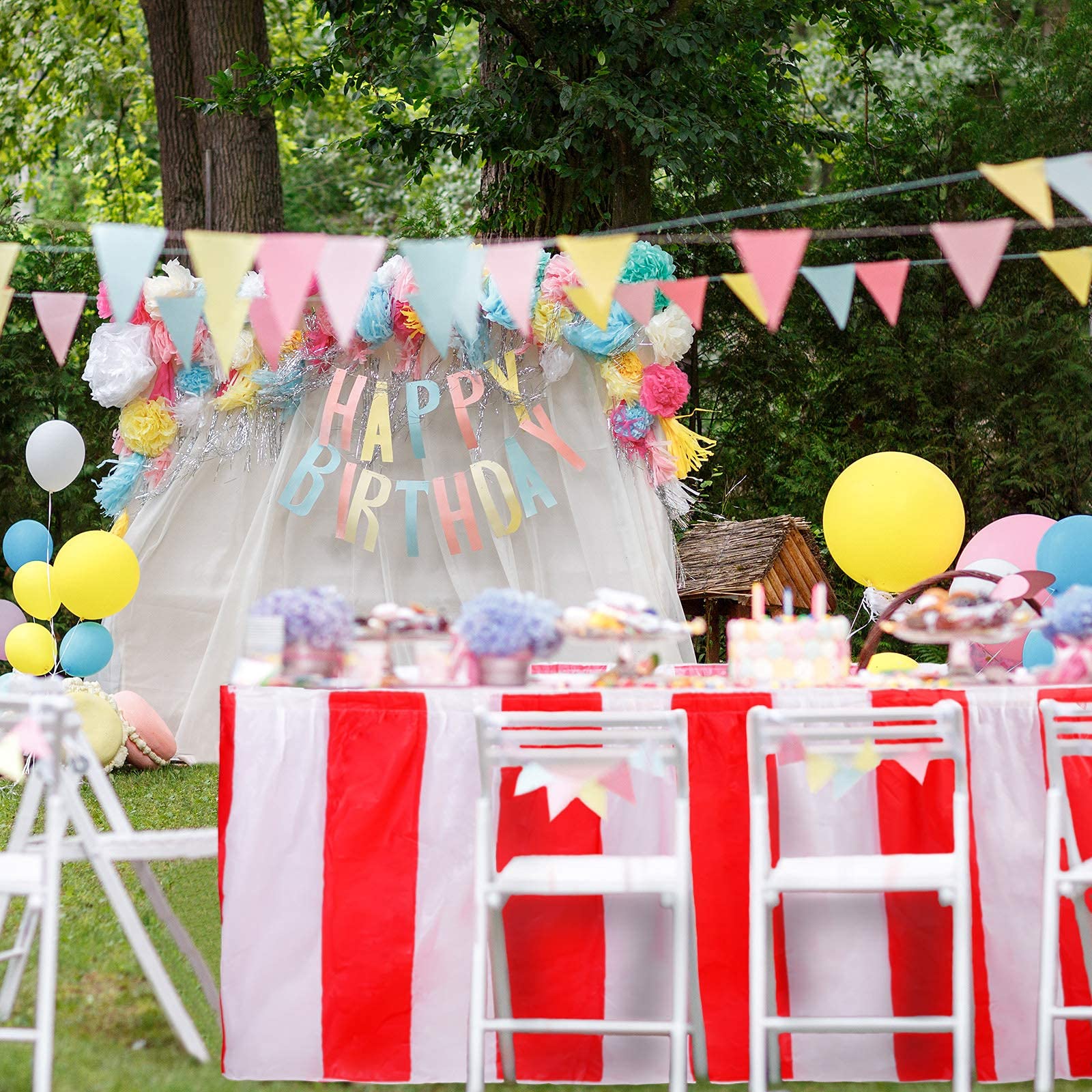 Jupe De Table Rayée Rouge Et Blanc - Décoration Cirque Carnaval Anniversaire 73x426cm