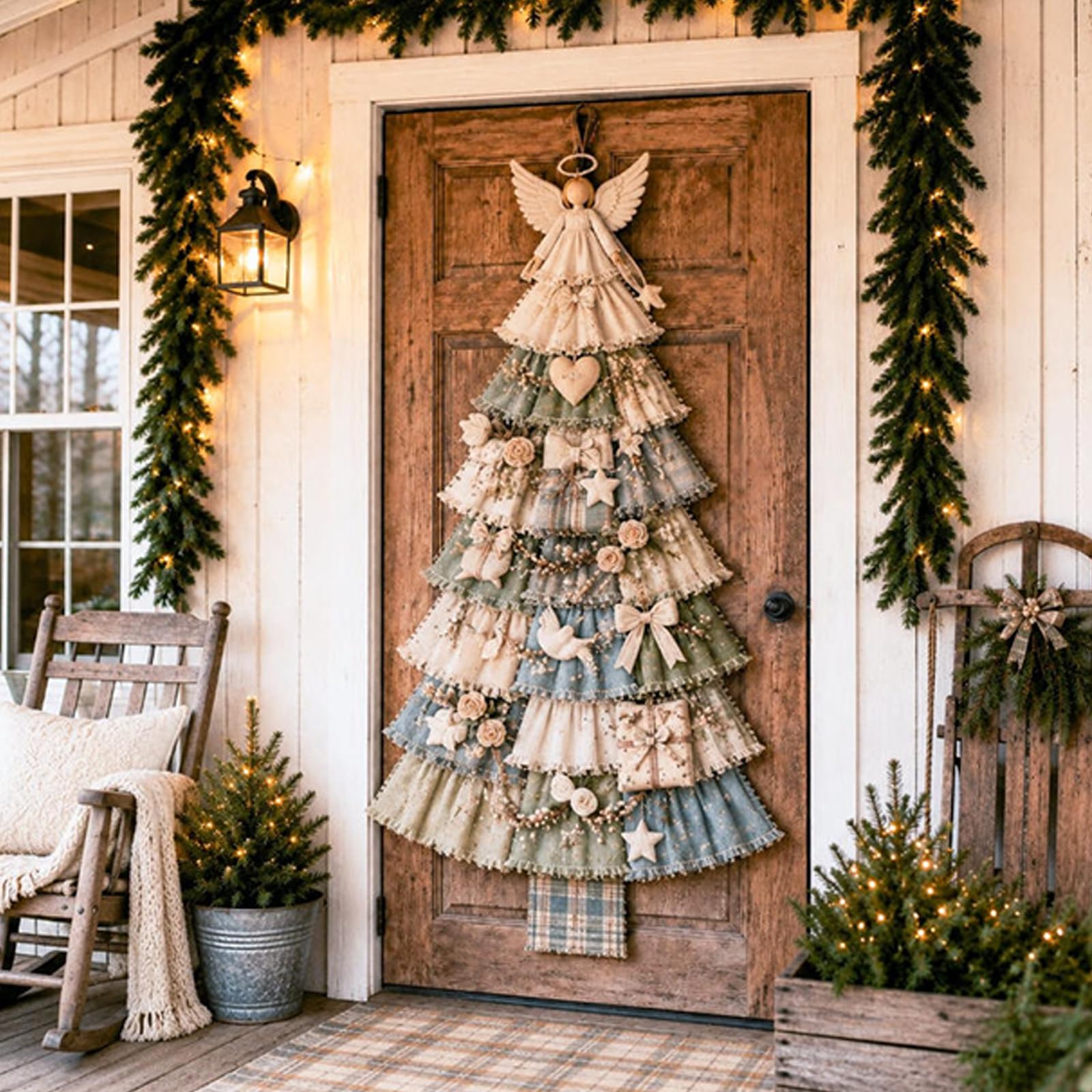 Kit DIY Adorno Puerta Árbol Navidad Patchwork Principiantes (F#)