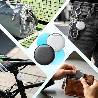 Air Tags for Android, Air Tags-4 Pack Work Compatible with Apple Find My & Google's Find Hub, Smart Tag Item Finders IP68 Waterproof Replaceable Battery for Wallet, Luggage, Backpack, Key (2026 New)