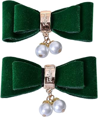 2 Pcs Simple Fashion Velvet Faux Pearl Bow Shoe Clips Shoe Buckle Shoe Decoration Charms