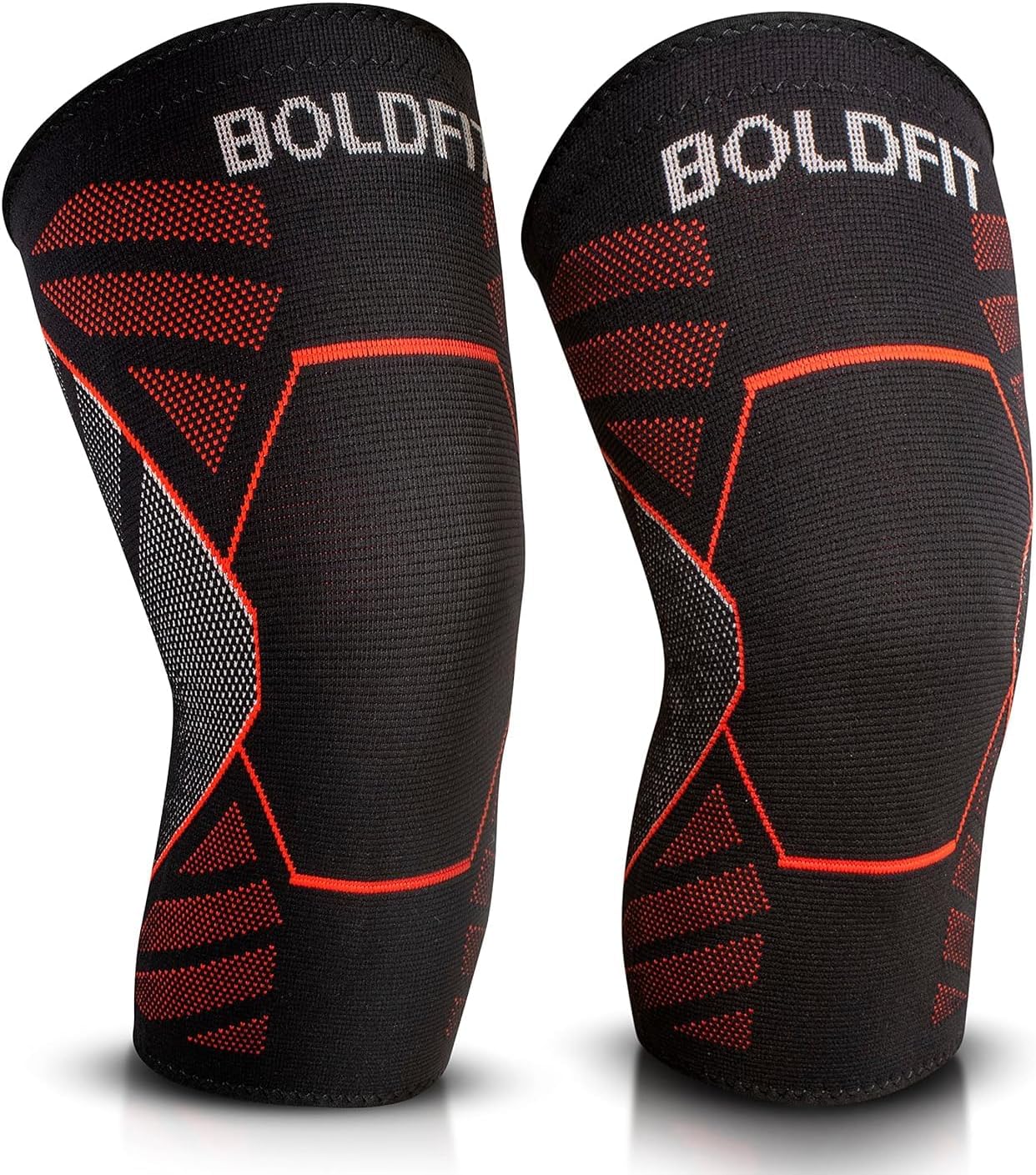 Orthopedic Knee Caps for Men & Women | Knee Support for Pain Relief, Gym, Running, Arthritis & Workouts | Anti-Slip Knee Sleeves for Squats, Sports, Badminton - Red- Medium