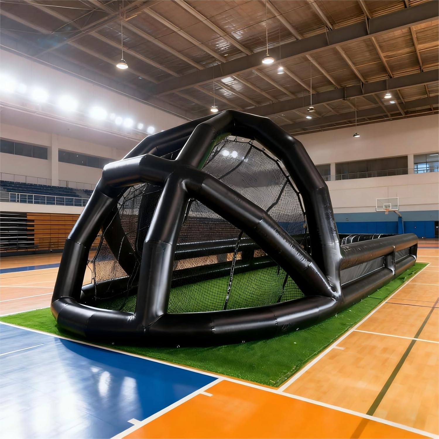 Inflatable Baseball Batting Cage, 12.2x6x4.5m PVC Batting Practice Net for Baseball Training, Outdoor Sports Equipment