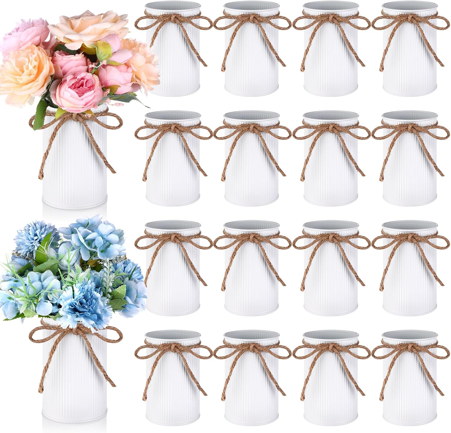 Amazon.com: Youdaju 16 Pcs High Farmhouse Vase Decor Metal Flower Vases ...